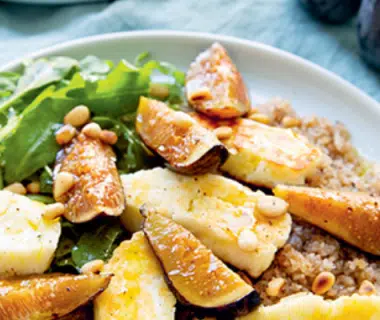 Recette de salade de sarrasin, halloumi, figues